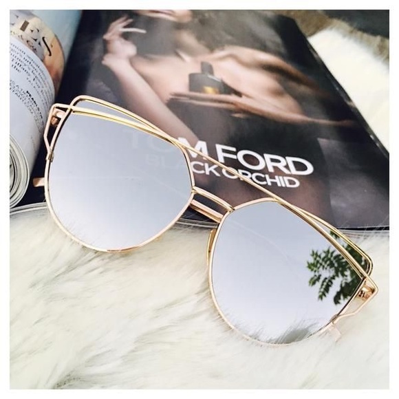 Accessories - Cat Eye Aviator Sunglasses Gold